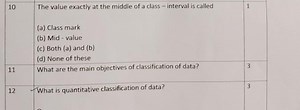 The value exactly at the middle of a class - interval is called... | Filo