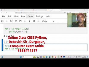 CBSE Python Class ,for loop by DEBASISH DEBNATH Sir, Durgapur 9232441317