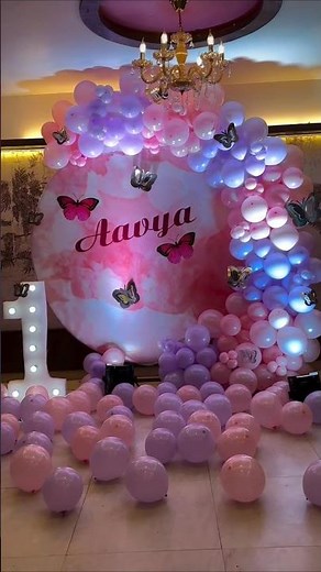 Balloon decoration for 1st birthday..#birthdaydecoration #1stbirthday #birthday #decoration #shorts