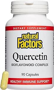 Natural Factors, Quercetin Bioflavonoid Complex, Supports Immune Health and Vitamin C Absorption with Bromelain and Rutin, 90 capsules (90 servings)