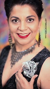 Sparkly evening cocktail jumpsuit paired with silver jewellery & the wearable art brooch, Silver Jaal. Shop my one-of-a-kind wearable art brooches at https://www.naina.co (Next day delivery available in NCR, please DM me.) Hand folded acrylics. Each piece is made by me. Wearable art brooch with a 2 inches in diameter wood base and magnet clasp at back. Approximate width is between 2.2 to 3 inches, height at max is 2 inches. Weight is 43 grams. #WearableArt #MadeInIndia #HandMade #HandPainted #Ha