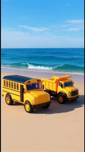 Bus school & Truck Amaze to Sea #shorts #fyp #toys #animation