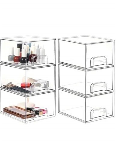 1 Pack Clear Stackable Storage Drawers, 4.4'' Tall Acrylic Bathroom Makeup Organizer, Plastic Storage Bins For Vanity, Undersink, Kitchen Cabinets, Pantry, Home Organization And Storage Bag, Bags, Makeup Bag, Vanity, Travel, Make Up Bag, Storage, Makeup Organizer, Makeup Bags, Toiletry Bag, Desk Organiser, Cosmetic Bag, Makeup Pouch, Make Up Organizer, Vanity Accessories, Make Up Pouch, Make Up Bags, Jewellery Box, Pouch, Makeup Brush Holder, Brush Holder, Perfume Organiser, Pouch Bag,Gifts For 