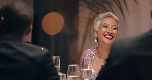 Woman Gala Dinner Happy By Table Stock Footage Video (100% Royalty-free) 3415418805 | Shutterstock