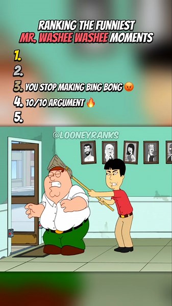 Ranking Mr. Washee Washee moments in Family Guy 😭
