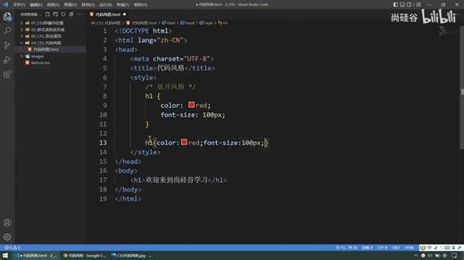 尚硅谷前端入门html css零基础教程，零基础前端开发html5 css3视频_P63_063_CSS_代码风格