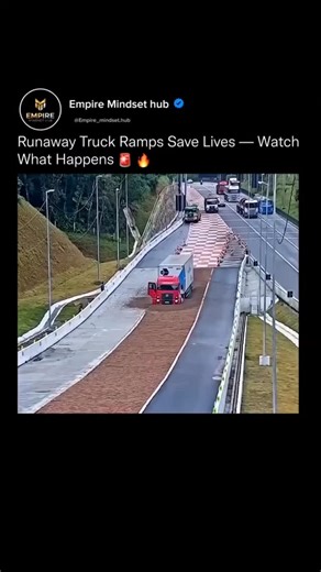 Empire Mindset on Instagram: "When a truck loses its brakes at full speed, this is the only thing standing between life and death.🚨 These escape ramps are engineered to absorb massive amounts of force, stopping vehicles that would otherwise cause catastrophic accidents. Love Technology? . #technology #innovation #safety #engineering #Wealth"
