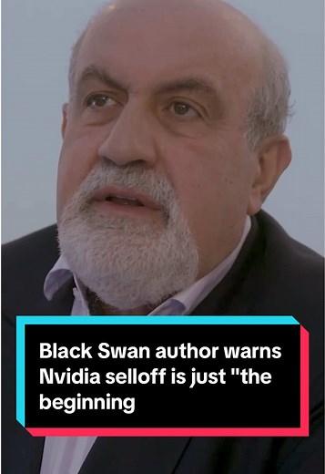 The Black Swan author Nassim Taleb is warning that Monday’s brutal selloff in #Nvidia is just a taste of what’s in store for investors who blindly piled into Wall Street’s AI-driven stock rally. #WallStreet #AI #stocks #tech #investing #finance #artificialintelligence