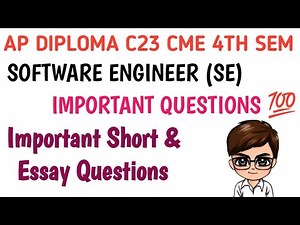 ap diploma C23 cme 4th sem software engineer important questions| ap diploma exams|
