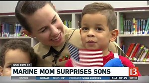 Marine Mom surprises son at school Veterans Day program with early homecoming