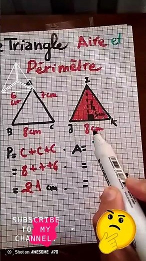 les triangles:aire et périmètre #vidéoshort#géométrie