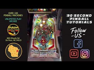 90 Second Pinball Tutorials - 1977 Stern Stingray Pinball Machine