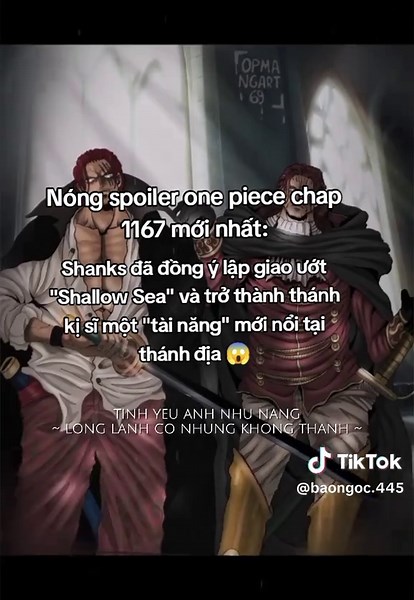 One piece chap 1167 shanks trở thành thánh kị sĩ ở tuổi rất trẻ và được đánh giá ngang Shamrock khi ở trong đội thánh kị sĩ 😱🔥#onepiece #tiktok #capcut #xuhuong
