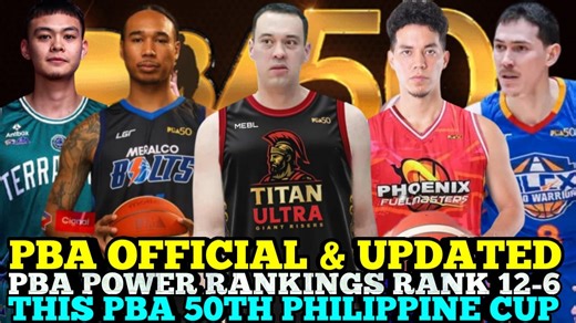 PBA OFFICIAL & UPDATED PBA POWER RANKINGS THIS PBA 50TH PHILIPPINE CUP | RANK 12 TO 7 | PBA UPDATES #pba #pbaphilippinecup #pbapowerrankings #powerranking #powerrankings #pbaupdates #pbanews #pba50 #pba50thseason #meralcobolts #titanultra #terrafirmadyip #phoenixfuelmasters | JerAve 24