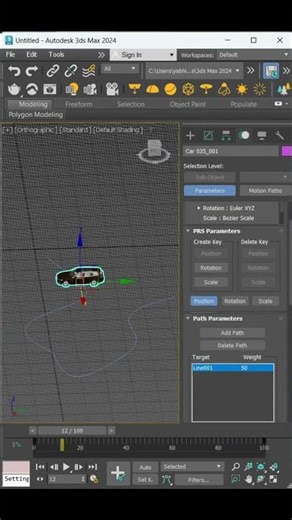 Car Animation Using Path Constraint in 3ds Max | Easy Step-by-Step Tutorial 🚗🎬#shorts