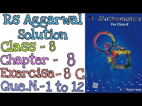 Linear Equation | Class 8 Exercise 8C Question 1 to 12 | Rs Aggarwal | Md Sir