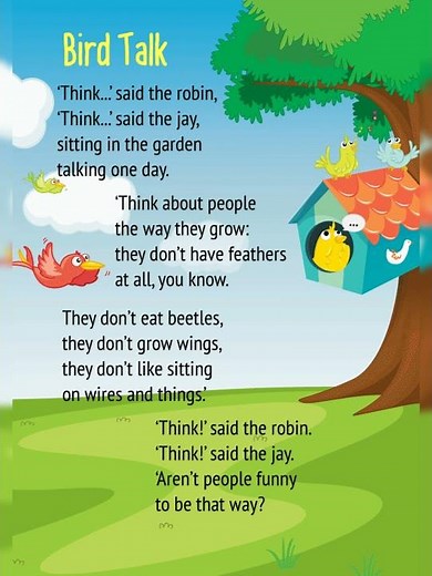 Bird Talk english poem | poems for kids | english mein poem #ytshorts #shorts #youtubeshorts