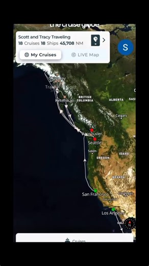 Scottandtracytraveling on Instagram: "This Friday’s video on our YouTube channel will feature the cruise itineraries we’ve sailed using The Cruise Globe app from Emma Cruises. . . #seniortravel #cruise #cruising #retirementtravel #travel"