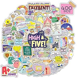 400 PCS Motivational Stickers for Kids, Positive Affirmation Stickers for Students Reward Encouraging Sticker for Teens, Inspirational Achievement Sticker Classroom Prizes