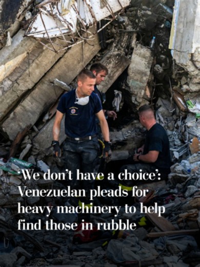 After magnitude-7.5 and magnitude-7.2 earthquakes brought dozens of buildings crashing down in La Guaira, Venezuela, neighbors and search teams raced to rescue survivors from the rubble. In many parts of the country, heavy machinery is scarce, leaving volunteers to rely on whatever tools they could find to carve through concrete. Read more from The Washington Post at the link in our bio. #venezuela