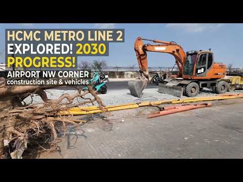 HCMC Metro Line 2 : Construction Vehicles Near the Airport