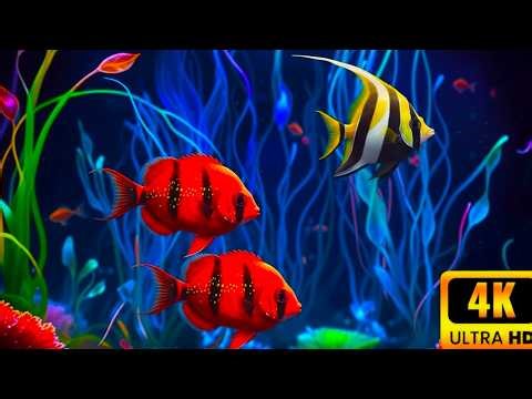24 Hours Ocean Fish 4K 🐟 Soothing Coral Reef & Calm Music