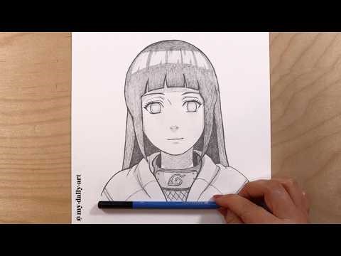 How to Draw Hinata Hyuga from Naruto Step by Step | Easy Drawing