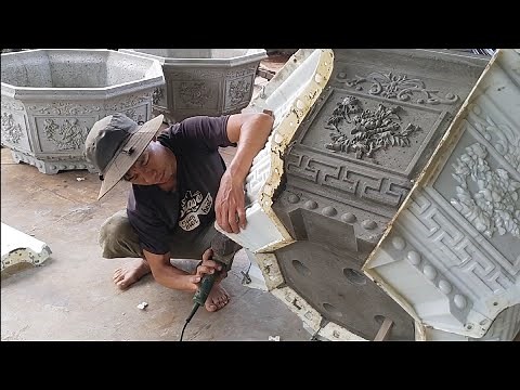 Casting cement pots with large molds | Great and effective technique