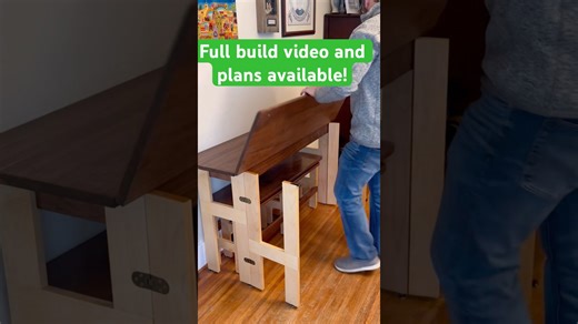 Make a space saving table that turns into a dining room table #woodworking #diy #plans