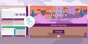 Arithmagic-Themed 9 Times Table Multiple Choice Quiz