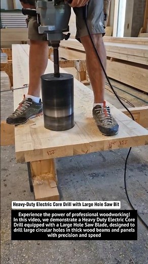 Amazing Power Drill with Giant Hole Saw – Extreme Wood Drilling Precision Tool in Action!