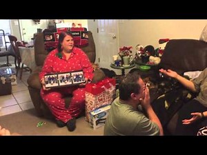 Twin's Christmas baby announcement with in-laws