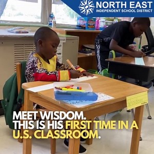 Every student in Meghan Leach's class at Serna ES is from the Congo. For two of them, this is their first time in a U.S. classroom. “What a great opportunity to ignite that love of school,” said Leach. “I think it is super important to help our newcomers feel welcome and safe and a part of our school community.” The students in her class are all part of NEISD’s Newcomer Program. The program is for refugees or asylees and provides a safe learning environment for the students to begin acclimating 