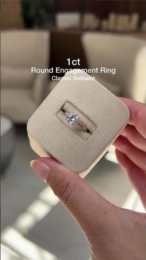 1 Carat Round Classic Solitaire Engagement Rings - Abelini