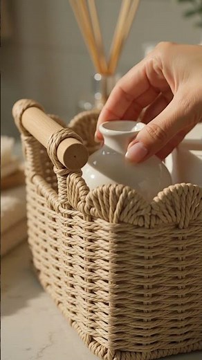 Bathroom Organization Hack! 🧺 Stylish Storage Basket Every Home Needs! ✨