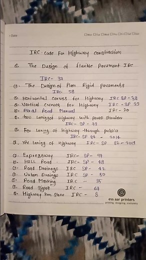14 important IRC code for Highway