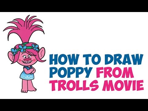 How to Draw Poppy from Trolls Movie Easy Step by Step Drawing Tutorial for Kids