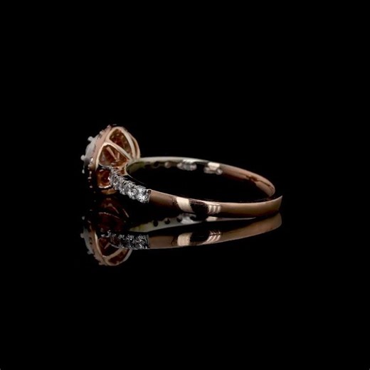 18K Yellow Gold Diamond Floral Halo Engagement Ring for Women #diamond #ring #jewelry #gold