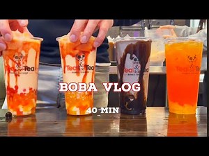 Boba Cafe Vlog ASMR: 40 Min Compilation Of Making Boba Tea BV 6-11
