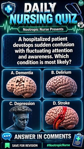 Dementia vs Delirium Quiz | NCLEX Mental Health - Nootropic Nurse