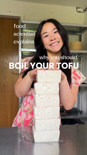 Wendy Luong / plant-based cooking from scratch 🌱 on Instagram: "Food scientist explains: why you should always boil your tofu. I see many tofu recipes on this platform, but one crucial step is always missing! It’s boiling! Yes really :) Everyone’s pressing, freezing, marinating overnight — but who decides they are craving tofu a day in advance? My Chinese mom taught me to boil tofu in salted water for the best results. To be honest, I was skeptical first but when I thought about the science beh