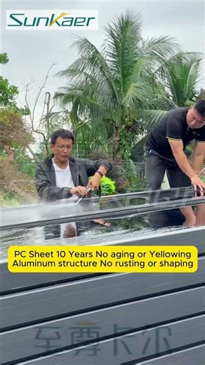 One Solution Fits All: Sunkaer's 100% Customized Retractable Roof! 🏗️ #sunkaer #rooftop