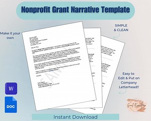 Nonprofit Grant Narrative Template | Easy-to-use & Customizable - Etsy