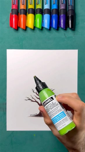 Let’s Create a Tree with a Satisfying Texture! 🌳✨😌 #easyart #crafts #diy