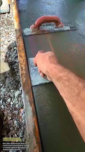 Smoothing Fresh Concrete Surface Using a Hand Trowel