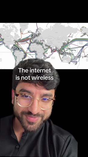 The cloud is actually underwater. Satellites carry only 0.37% of international internet traffic 🌊 #technology #internet #data #engineering #fiberoptic