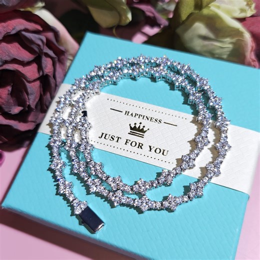 Iced Out Cross Tennis Chain: Cubic Zirconia Hip Hop Choker - Etsy