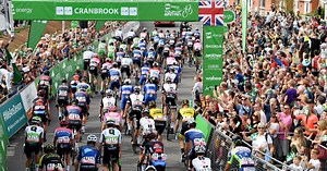 Cameron Meyer celebrates winning Devon stage of Tour of Britain