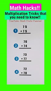VERY Useful Multiplication Tricks that you need to know!! 😲😲 Follow & Like our Page for MORE Tricks Videos! 🔴 Facebook: Math Tricks Tutorial 👇👇👇 https://www.facebook.com/MathTricksTutorial 🔴 Facebook Group: Math Tricks Tutorial 👇👇👇 https://www.facebook.com/groups/851236926077371/?ref=share_group_link 🔴 YouTube: Math Tricks Tutorial 👇👇👇 https://www.youtube.com/@MathTricksTutorialVideos 🔴 Instagram: Math Tricks Tutorial 👇👇👇 https://www.instagram.com/math_tricks_tutorial/ 🔴TikTok