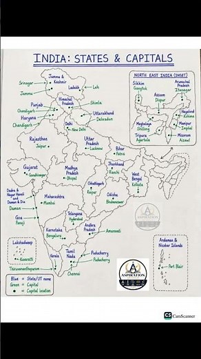 India Map | 28 States & 8 Union Territories with Capitals |Complete Map for PPSC, FPSC, & OnePaperGK